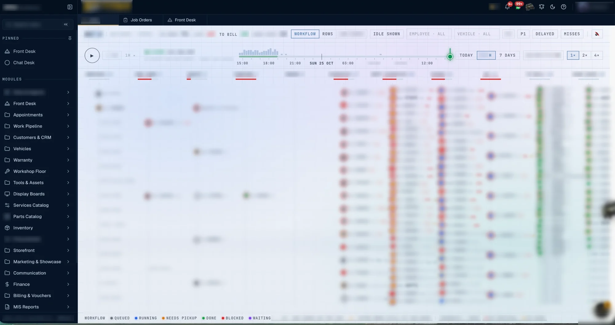 Ekko: The live workflow board: every job on the floor, by stage and status.